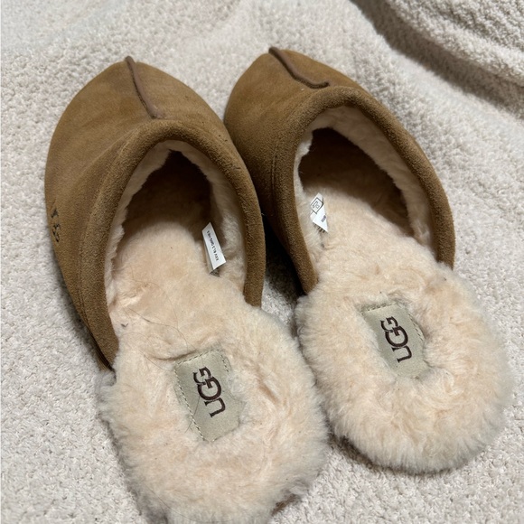 UGG Tan Suede Slippers - Picture 2 of 3
